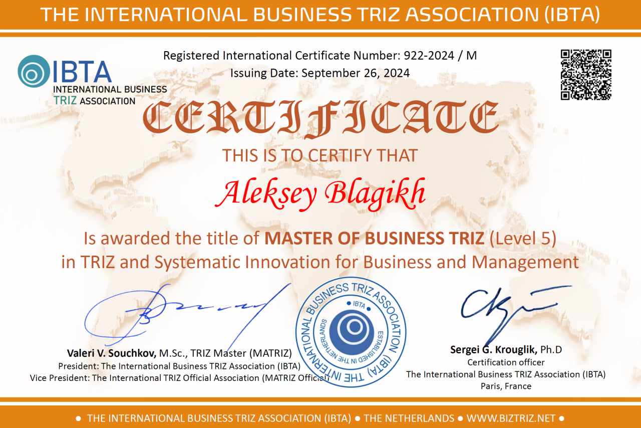 Two new Masters of Business TRIZ are announced